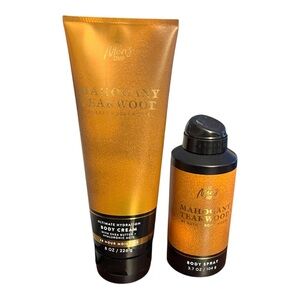 Mahogany Teakwood Bath & Body Works Body Care Set Body Spray and Body Cream